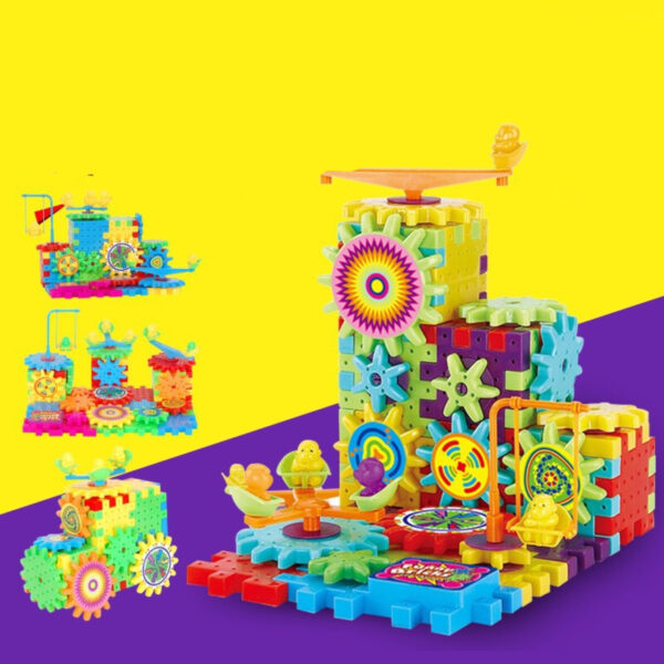 Electric Gears 3D Model Building Kits Plastic Brick Blocks Educational Toys for Kids - Image 4