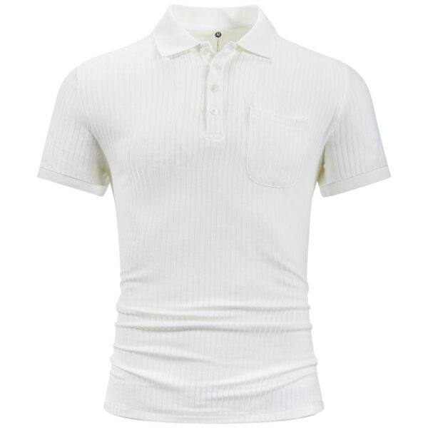 Men's Cotton Stripe Trendy Short Sleeve - Image 5