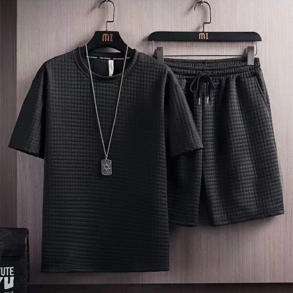 Summer Half Sleeves T-shirt Shorts New Two-piece Suit Casual Simple Men's Clothing - Image 9