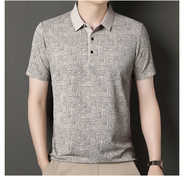 Men's Ice Silk Cool Printing Stylish Versatile Casual Short Sleeve - Image 10