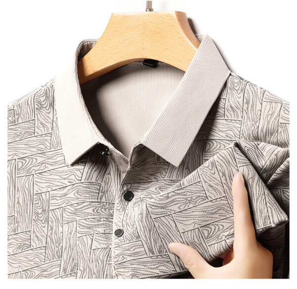 Men's Ice Silk Cool Printing Stylish Versatile Casual Short Sleeve - Image 3