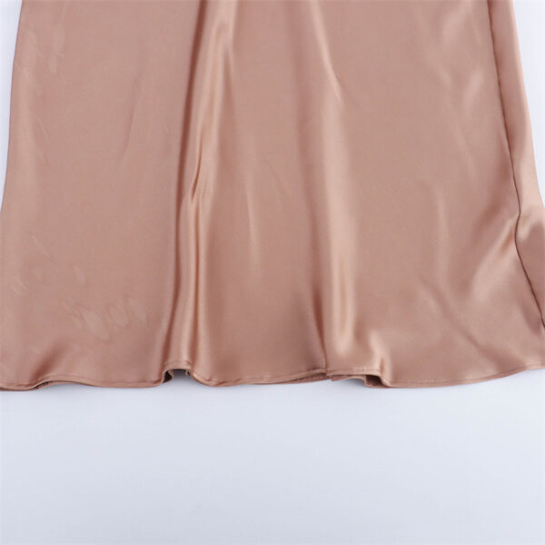 New Silk Satin Texture Sexy Backless Halter Dress - Image 6