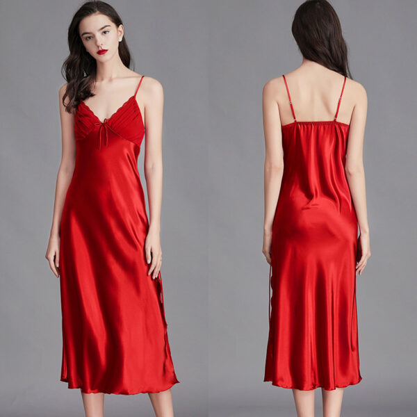 Fashion Summer Women's Ice Silk Nightdress - Image 5