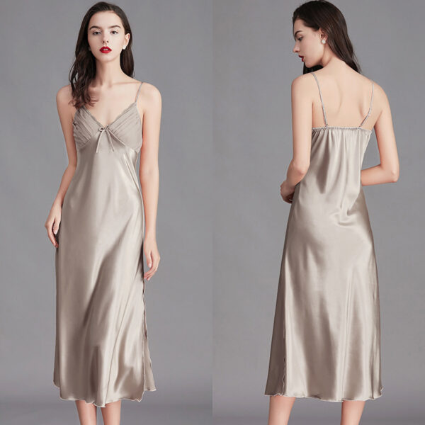 Fashion Summer Women's Ice Silk Nightdress - Image 3