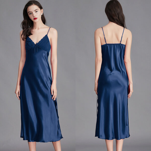 Fashion Summer Women's Ice Silk Nightdress - Image 9