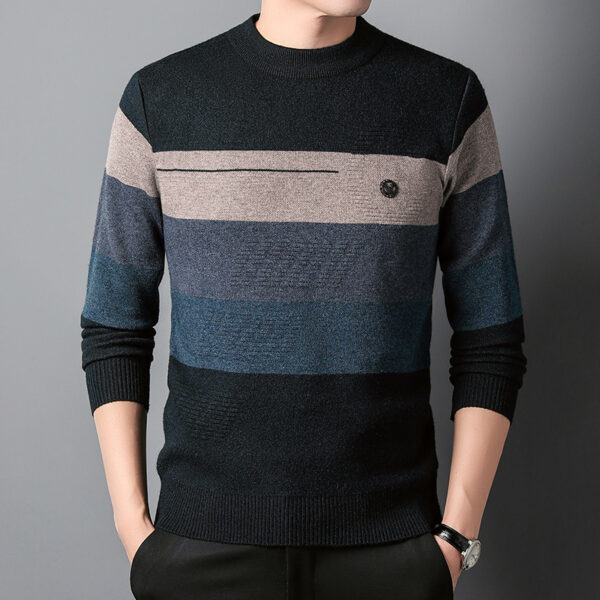 Men's Fashion Casual Round Neck Knitted Bottoming Shirt - Image 4