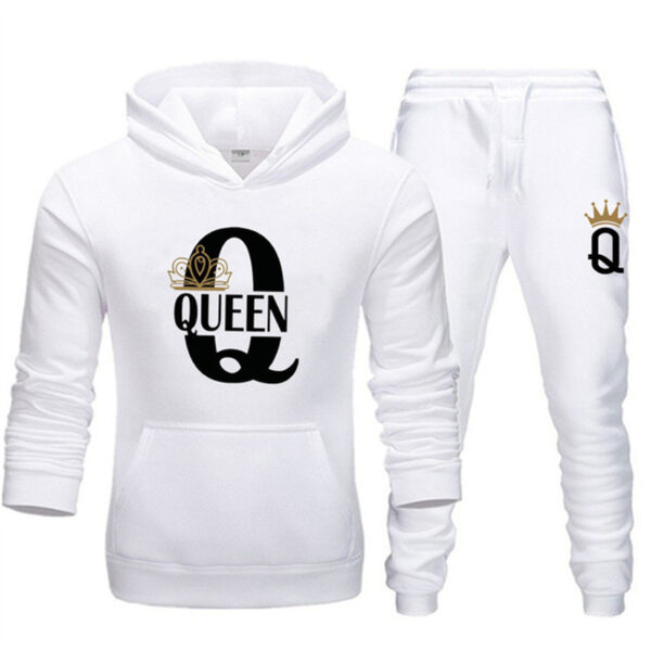 Men's Hoodie KING QUEEN Loose Casual Hooded Printed Couple Suit - Image 2