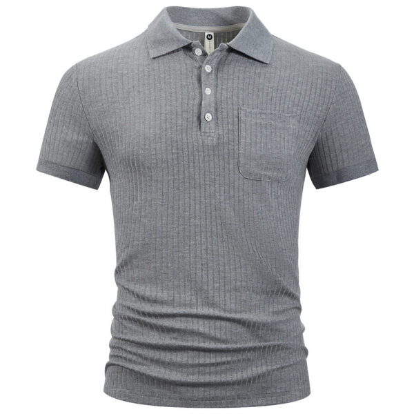 Men's Cotton Stripe Trendy Short Sleeve - Image 7